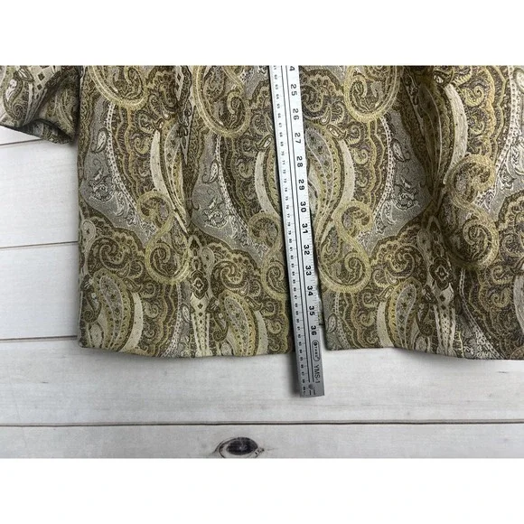 Focus 2000 Coat Womens 10 Gold Paisley Brocade Jacquard Lined Dressy Evening - Picture 5 of 7